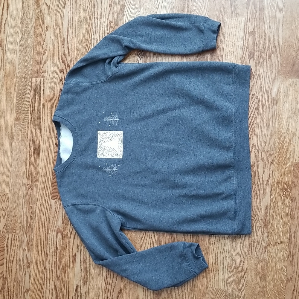 (L) Women's Festive Holiday Crew Neck Sweater Oversized Cozy Loungewear Casual